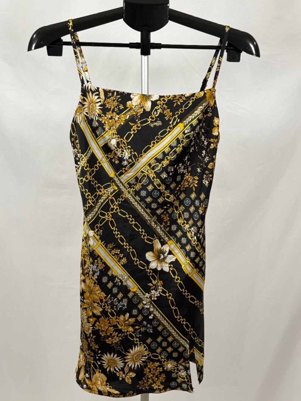 Princess Polly Satin Floral Chain Print Slip Mini Dress